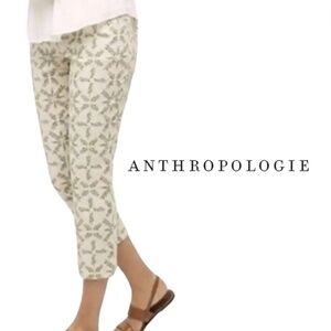 Anthropologie Cartonnier Charlie Leaf Print Cropped Trouser Pants - Size 0